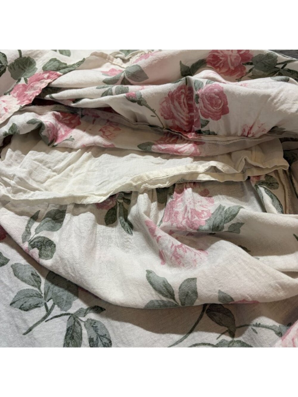 Old Navy Midi Dress XS Romantic Cottagcore Milkmaid Countryside Floral Smocked - Picture 13 of 13